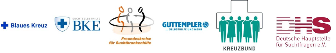 5 Sucht-Selbsthilfeverbände (Freundeskreise für Suchtkrankenhilfe, BKD, BKE, Guttempler, Kreuzbund) 